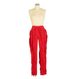 Solid Color Tassel Slim Pant AIL-225
