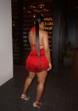 Sexy Tassel Halter Backless Romper AIL-202