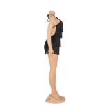Sexy Tassel Halter Backless Romper AIL-202