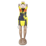Sexy printed Bandage Mini Dress AIL-080