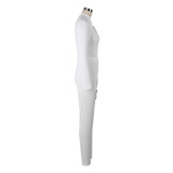 Fashion Hot Drill Long Sleeve Sport 2 Piece Pants Set AIL-260