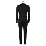 Fashion Hot Drill Long Sleeve Sport 2 Piece Pants Set AIL-260