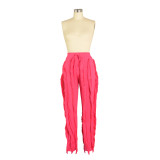 Solid Color Tassel Slim Pant AIL-225