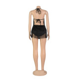 Sexy Tassel Halter Backless Romper AIL-202