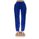 Solid Color Tassel Slim Pant AIL-225
