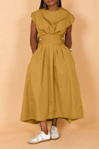 Solid Sleeveless Loose Maxi Dress BGN-302