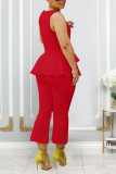Solid Color Embroidered Tie Up Two Piece Set BGN-300