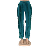 Solid Color Tassel Slim Pant AIL-225