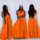 Solid Color Sing Loose Cake Dress AIL-211
