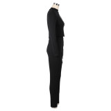 Fashion Hot Drill Long Sleeve Sport 2 Piece Pants Set AIL-260
