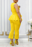 Solid Color Embroidered Tie Up Two Piece Set BGN-300