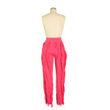 Solid Color Tassel Slim Pant AIL-225