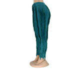 Solid Color Tassel Slim Pant AIL-225