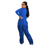 Solid Color Tassel Slim Pant AIL-225