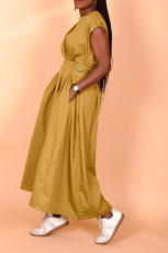 Solid Sleeveless Loose Maxi Dress BGN-302