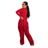 Solid Color Tassel Slim Pant AIL-225