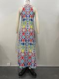 Casual Sleeveless Print Maxi Dress OLYF-6143