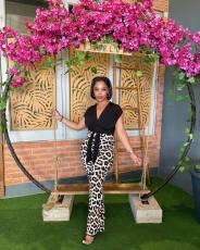 Leopard Print Slim Micro Flare Pant OLYF-6146