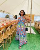 Casual Sleeveless Print Maxi Dress OLYF-6143