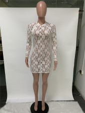 See-through Sexy Zipper Slit Club Dress ME-795