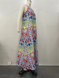 Casual Sleeveless Print Maxi Dress OLYF-6143