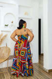 Print Halter Backless Big Swing Maxi Dress NY-10706