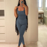 Casual Solid Color Tank Tops Two Piece Pants Set YD-008