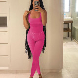 Casual Solid Color Tank Tops Two Piece Pants Set YD-008