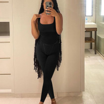 Casual Solid Color Tank Tops Two Piece Pants Set YD-008