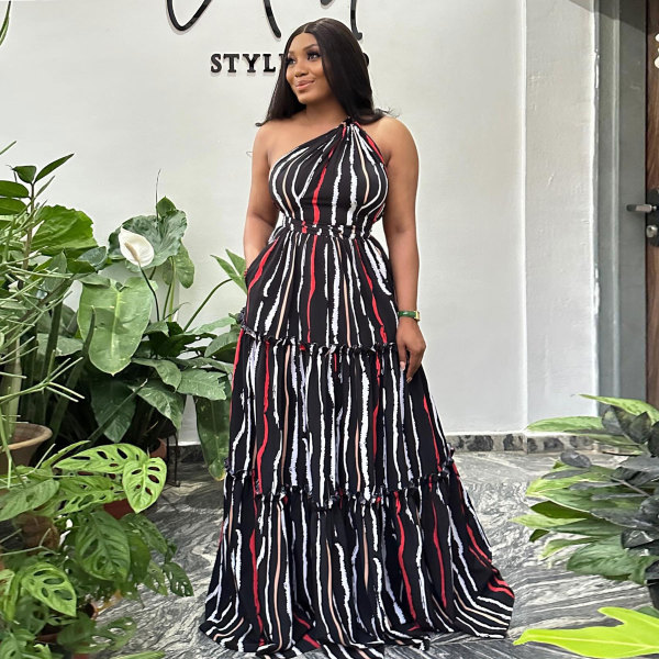 Print Patchwork Tie Up Backless Maxi Dress NY-10708