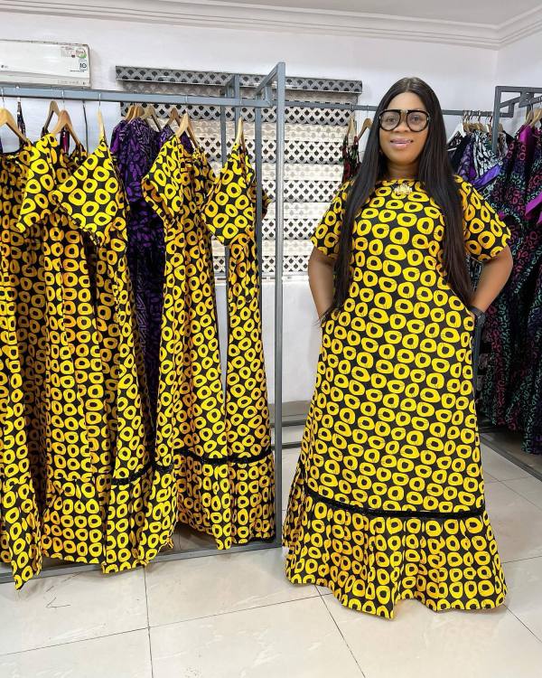Sexy Print Loose Half Sleeve Maxi Dress NY-10722
