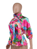 Casual Loose Tie Up Shirt XHXF-8691