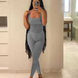 Casual Solid Color Tank Tops Two Piece Pants Set YD-008