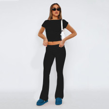 Solid Color Short Sleeve Two Piece Pants Set ME-8492