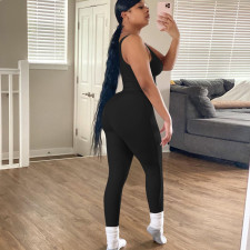 Casual Solid Color Tank Tops Two Piece Pants Set YD-008