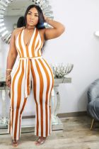 Deep V Neck Halter Belt Backless Jumpsuit SMD-24007