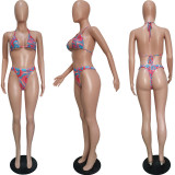 Sexy Printed Swimsuit Mesh 3 Piece Set(With Panties) BGN-163