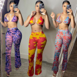 Sexy Printed Swimsuit Mesh 3 Piece Set(With Panties) BGN-163