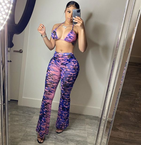 Sexy Printed Swimsuit Mesh 3 Piece Set(With Panties) BGN-163