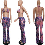 Sexy Printed Swimsuit Mesh 3 Piece Set(With Panties) BGN-163