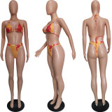 Sexy Printed Swimsuit Mesh 3 Piece Set(With Panties) BGN-163