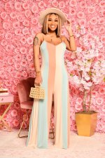 Multicolor Print Sim Sling Maxi Dress QYXZ-9912