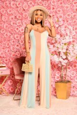 Multicolor Print Sim Sling Maxi Dress QYXZ-9912