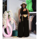 Solid Color Loose Sleeveless Two Piece Pants Set QYXZ-9932