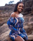 Blue Print Flare Sleeve Shorts Two Piece Set QYXZ-9928