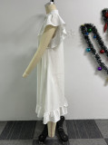 Solid Color Sleeveless Loose Midi Dress NY-10739