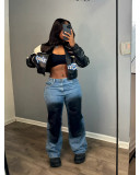 Fashion Loose Straight Jeans QXTF-8302
