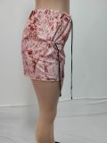 Printed Drawstring Sport Casual Skirt QXTF-8305
