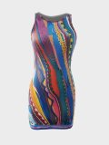 Sleeveless Print Mini Dress GBGF-23005