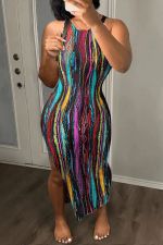 Printed Mesh Patchwork Sexy Mini Dress GBGF-23012